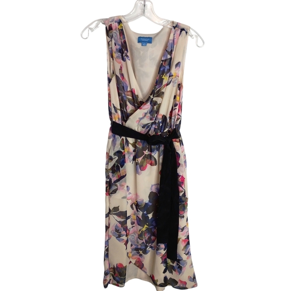 Simply Vera Vera Wang -Floral Sleeveless Dress with Black Accents - S